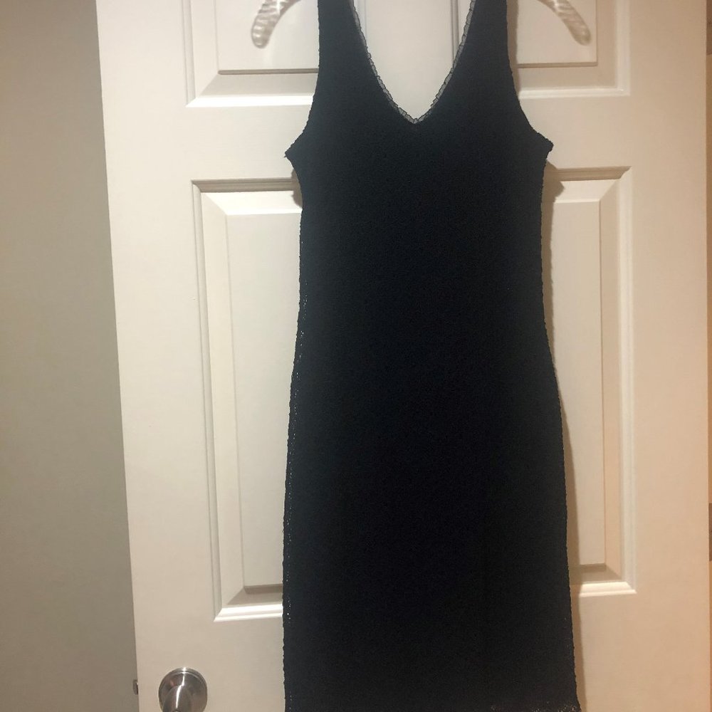 Sigrid Olsen Detailed Black Cocktail Dress
